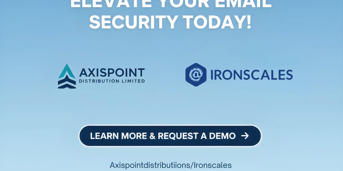Graphic celebrating the Axispoint and Ironscales partnership for advanced email security solutions in Nigeria.